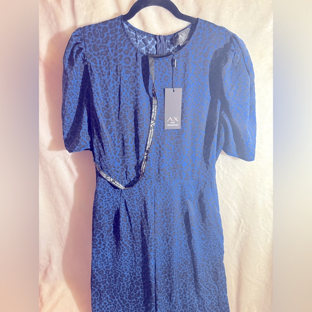 AX PARIS Blue Animal Print Jumpsuit - Picture 4 of 5